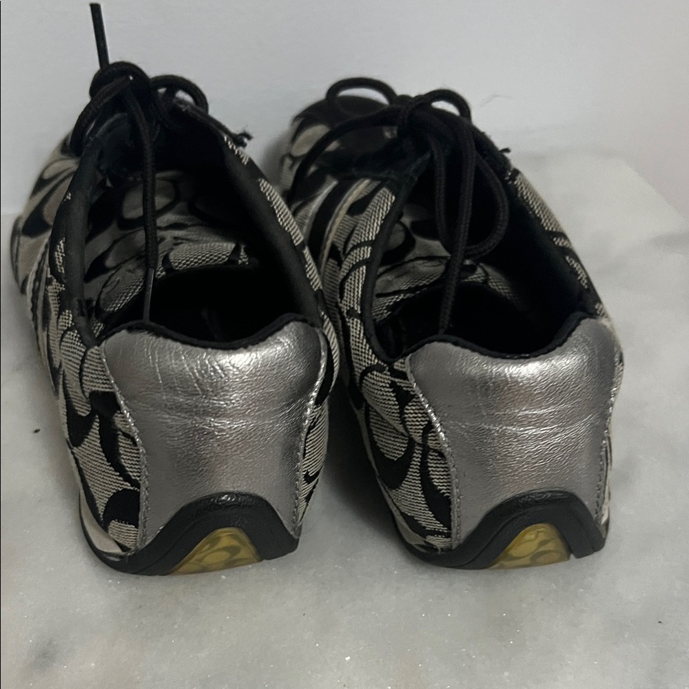 Coach Monogram Black and Silver Women's Sneakers - Picture 5 of 6